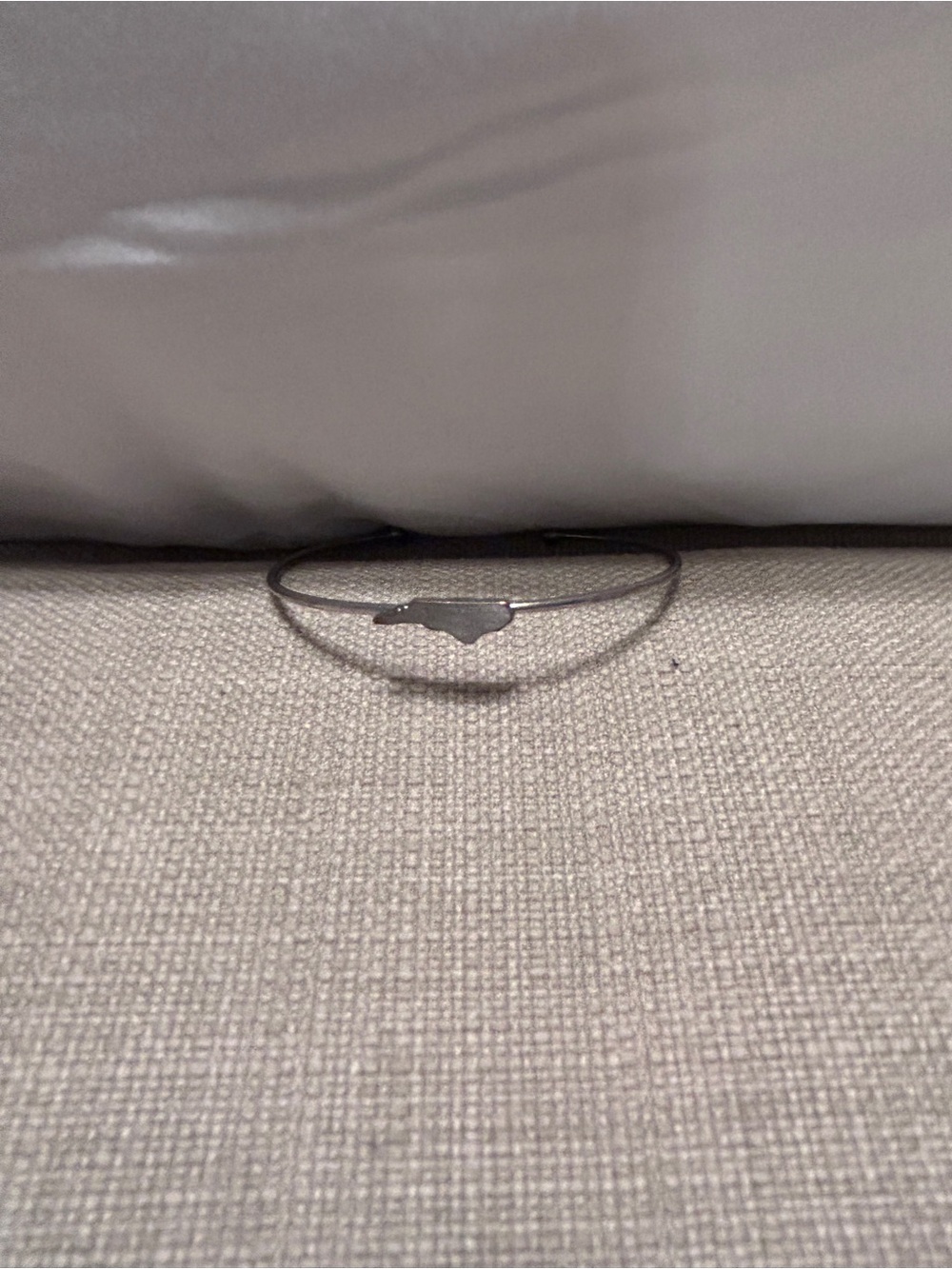 Silver NC State Outline Bracelet - Minimal Bar Bangle